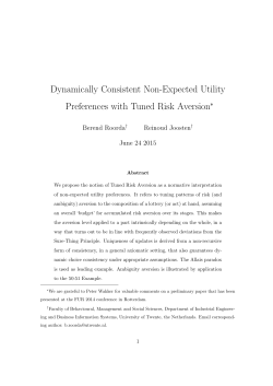 Dynamically Consistent Non-Expected Utility Preferences with