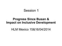 Progress Since Busan presentation - International Aid Transparency