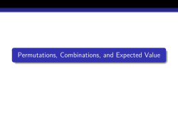 Permutations, Combinations, and Expected Value
