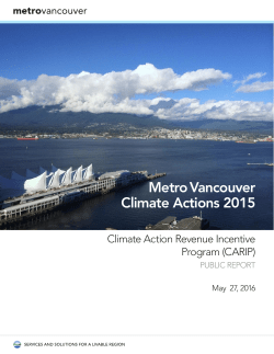 Metro Vancouver Climate Actions 2015