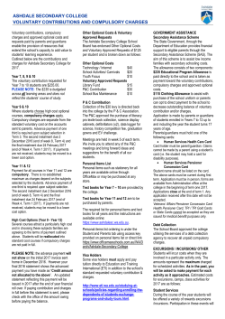 ashdale secondary college voluntary contributions and compulsory