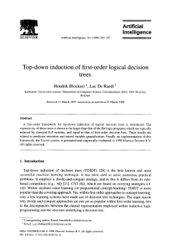 Top-down induction of first-order logical decision trees