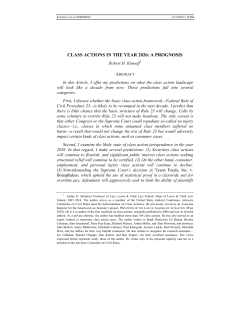 class actions in the year 2026: a prognosis