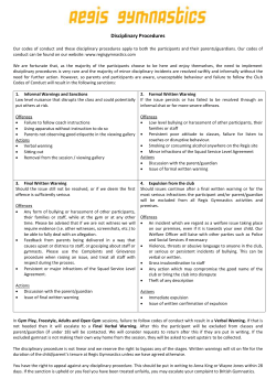 Disciplinary Procedures