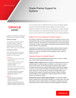 Oracle Premier Support for Systems