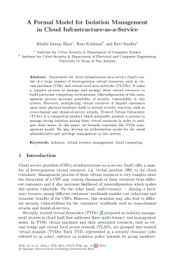 A Formal Model for Isolation Management in Cloud Infrastructure
