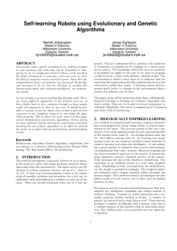 Self-learning Robots using Evolutionary and Genetic Algorithms