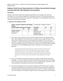 Representations to St Albans City and District Strategic Local Plan