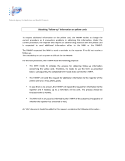 Obtaining &ldquo;follow-up&rdquo; information on yellow cards