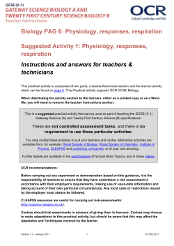 OCR GCSE Science Biology A and B PAG 6:Physiology