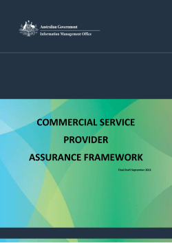 Commercial Service Provider Assurance Framework