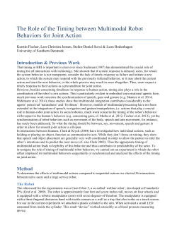 The role of the Timing between Multimodal Robot Behaviors for Joint