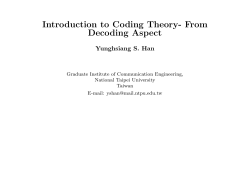 Introduction to Coding Theory