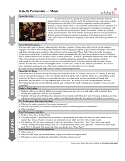 Kinetic Percussion &mdash; Music About the Artist Kinetic Percussion is a