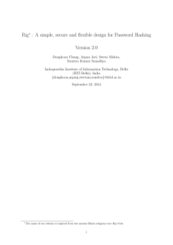 Rig&lowast; : A simple, secure and flexible design for Password Hashing