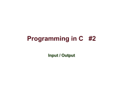 Programming in C