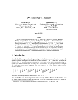 On Moessner`s Theorem - Cornell Computer Science