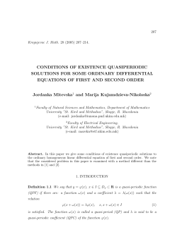 Conditions of existence quasiperiodic solutions for some ordinary