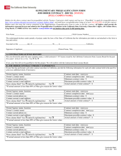 List five owner/agency locations in California for which your firm