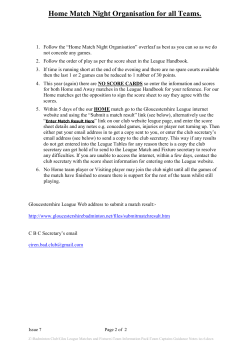 Team Captains Guidance - Cirencester Badminton Club