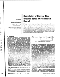 Cancellation of Discrete Time Unstable Zeros by Feedforward Control