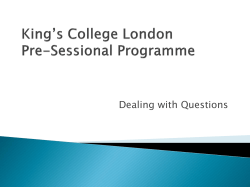 Dealing with Questions - KEATS