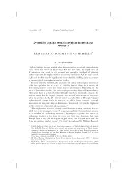 Antitrust Merger Analysis in High