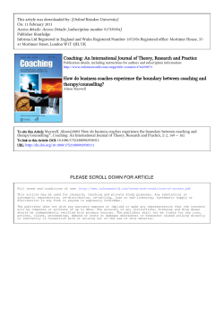 Coaching: An International Journal of Theory, Research and