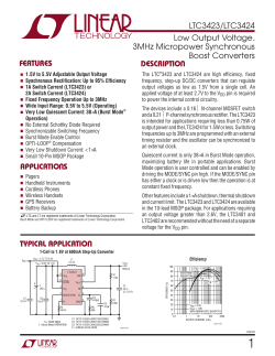 LTC3423/3424 - Low Output Voltage, 3MHz Micropower