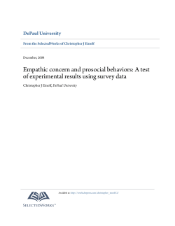 Empathic concern and prosocial behaviors: A test of experimental