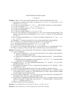MAS 4301H Honors Modern Algebra Notation 1. Here is a list of