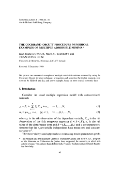 THE COCHRANE-ORCUTT PROCEDURE NUMERICAL