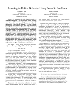 Learning to Refine Behavior Using Prosodic