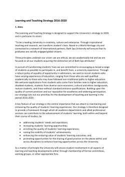 Learning and Teaching Strategy 2016-2020 - The Hub