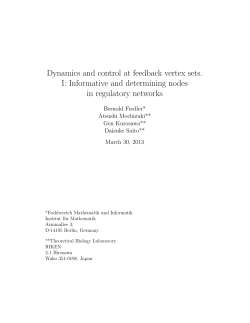 Dynamics and control at feedback vertex sets. I: Informative and