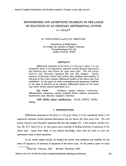 boundedness and asymptotic stability in the large of solutions of an