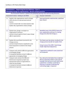 Certificate in HR Practice Mark Sheet Assessment 6