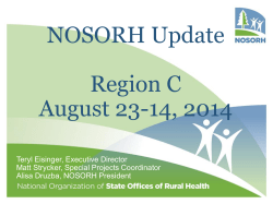 NOSORH Update_Region C - National Organization of State Offices
