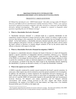 shareholder derivative demand investigation coverage