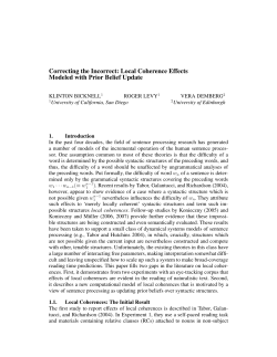 Correcting the Incorrect: Local Coherence Effects Modeled with Prior