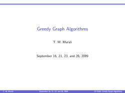 Greedy Graph Algorithms