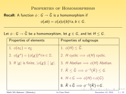 Properties of Homomorphisms