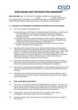 disclosure and distribution agreement