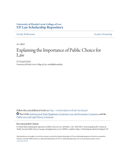 Explaining the Importance of Public Choice for Law