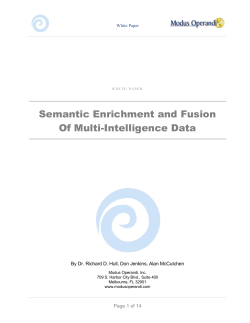 Semantic Enrichment and Fusion of Multi-Intelligence Data