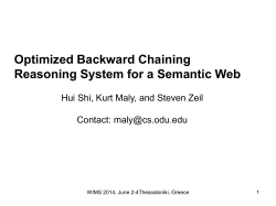 Optimized Backward Chaining Reasoning System for a