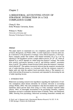 Chapter 2 A BEHAVIORAL ACCOUNTING STUDY OF STRATEGIC