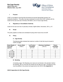 Rat Cage Density - UCSF Animal Care and Use Program