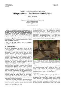 Traffic Analysis of Internet-based Multiplayer Online Games from a