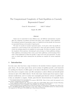 The Computational Complexity of Nash Equilibria in Concisely